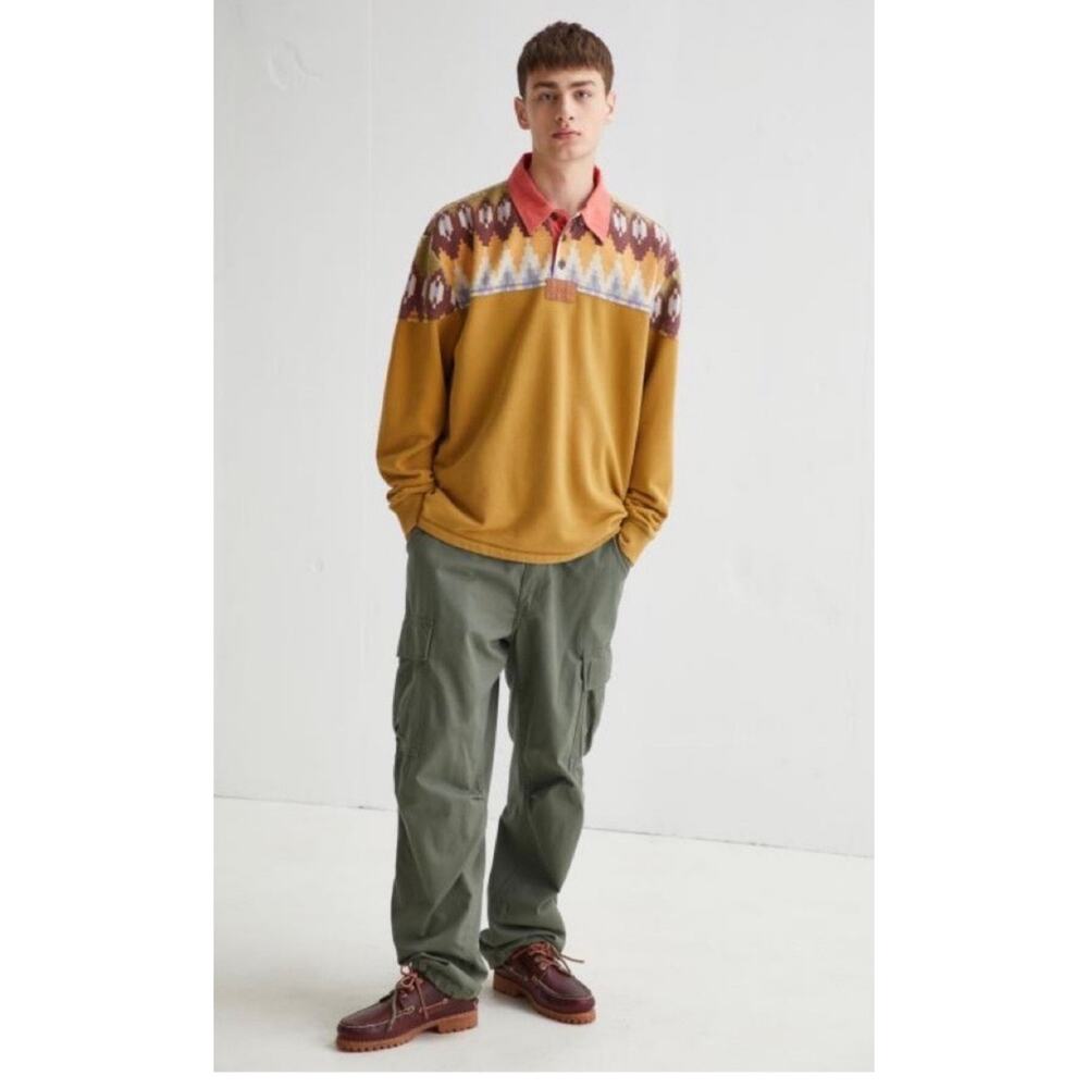 Urban Outfitters BDG Heavyweight Southwestern Pattern Rugby Sweatshirt-Size M - Picture 2 of 8